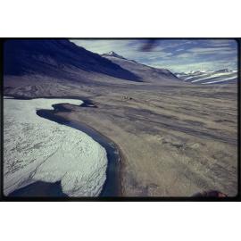 Lake Vanda with station on right far end, taken from the Dais