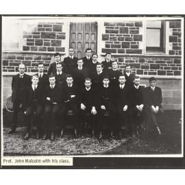 Prof. John Malcolm with his class