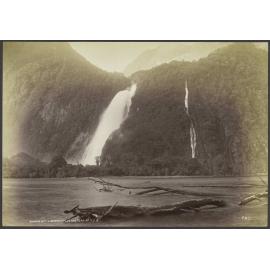 Darran Mountains and Bowen Falls, Milford Sound N.Z.