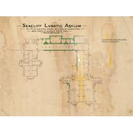 Seacliff Lunatic Asylum, Key Plan shewing where sections of foundations were taken in block 2 north end