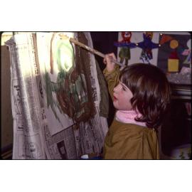 Kindergarten child painting