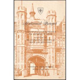 "Centennial Banquet To mark the centenary of Mining Education at The University of Otago"