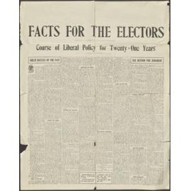 "Facts for the Electors Course of Liberal Policy for Twenty=One Years"