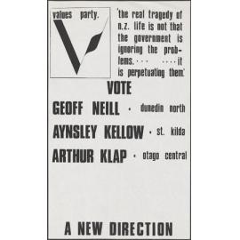 "values party. 'the real tragedy of n.z. life is not that the government is ignoring the problems. ...  ....it is perpetuating them.' "