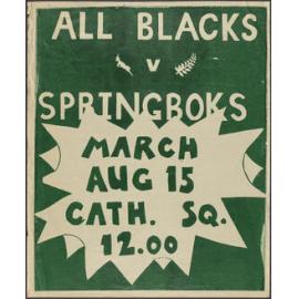 "All Blacks V Springboks March Aug 15 Cath. Sq. 12.00"