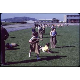 Sack race at the Caledonian Ground