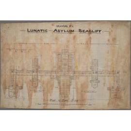 Plan of first floor, 'Drawing No.2, Lunatic Asylum Seacliff'