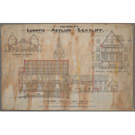 Sections plan, 'Drawing No.4, Lunatic Asylum Seacliff'