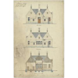 Elevations and section plan for proposed laundry building, Seacliff
