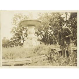 Concrete wall round fountain [Seacliff Hospital]