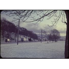 Princes Street and the Oval in winter