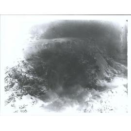 "Avalanche off Mt. Sefton as seen from the Mueller Hut."
