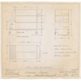 Plan of library trolley for West Coast Hospital Board