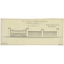 Plan of wrought iron gates for brick fencing