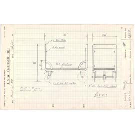Sketch of coin trolley for Bank of New Zealand