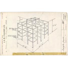 Sketch of jungle gym for Tokoroa Free Kindergarten