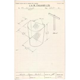 Sketch of waste paper basket for Mrs R.J. Smith, Heriot