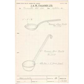 Sketch of spoon and ladle for Truscotts NZ Ltd