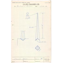 Sketch of church spire for Barham & Barham