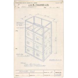 Sketch of vegetable rack for Mater Hospital