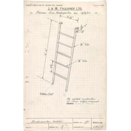 Sketch of kindergarten ladder for Oamaru Free Kindergarten