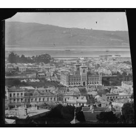Dunedin Hospital from above George Street