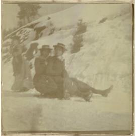 Young women on a sled