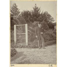 Unidentified man in a bowler hat