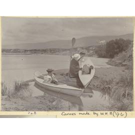 Two Buckland sisters in canoes
