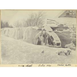 Waterwheel in snow
