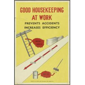 "Good Housekeeping At Work Prevents Accidents Increases Efficiency"