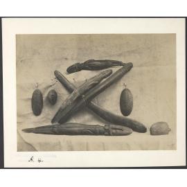 Marine and reptilian carvings