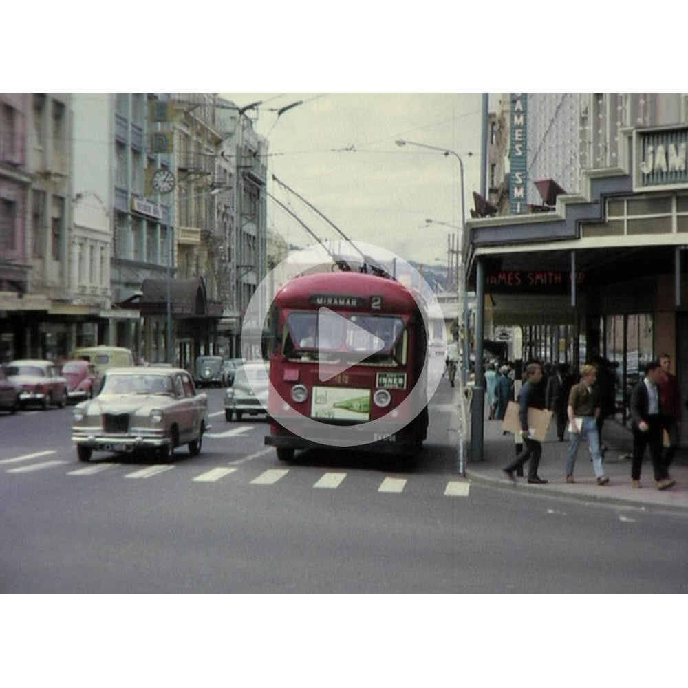 Untitled film footage of Wellington street and harbour scenes