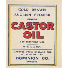 "Cold Drawn English Pressed Finest Castor Oil"