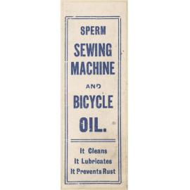 "Sperm Sewing Machine And Bicycle Oil."