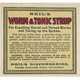 "Neil's Worm & Tonic Syrup"