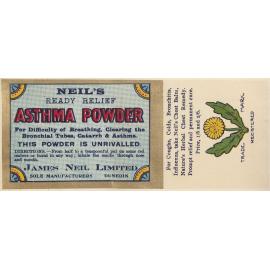 "Neil's Ready Relief Asthma Powder"