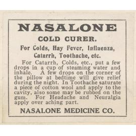 "Nasalone Cold Curer."