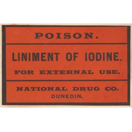 "Poison. Liniment of Iodine."