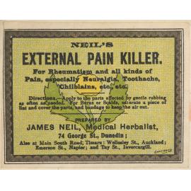 "Neil's External Pain Killer."