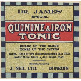 "Dr. James' Special Quinine & Iron Tonic"