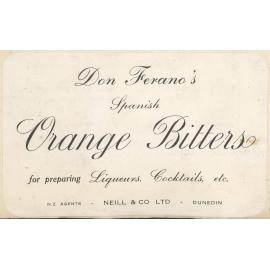 "Don Ferrano's Spanish Orange Bitters"