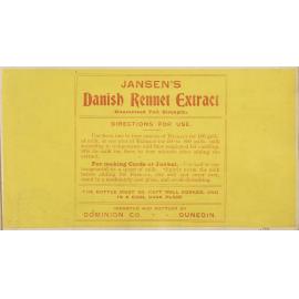 "Jansen's Danish Rennet Extract"