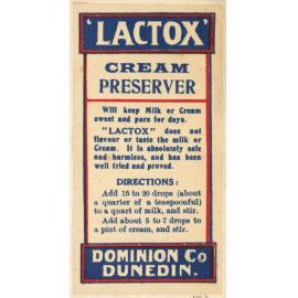 " 'Lactox' Cream Preserver"