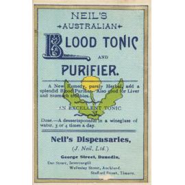 "Neil's Australian Blood Tonic And Purifier."