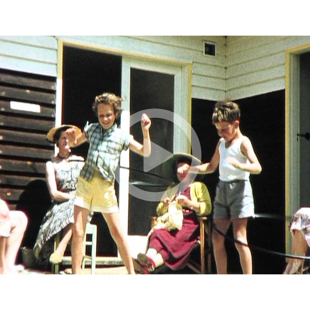 Family with hula hoops