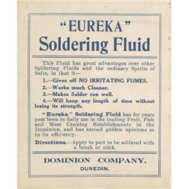 " "Eureka" Soldering Fluid"