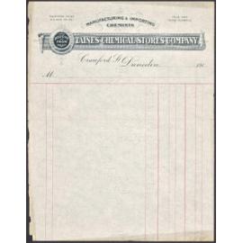"Manufacturing & Importing Chemists Bought From Taines' Chemical Stores Company"