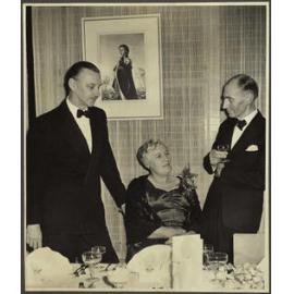 Sir Horace and Lady Smirk with Sir Chas Burns at special dinner, La Scala
