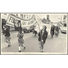 March for womens rights, George Street, Dunedin